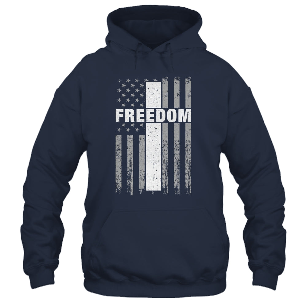 Grunge American Flag And Cross Faith Family Freedom Shirt & Hoodie | siriusteestore