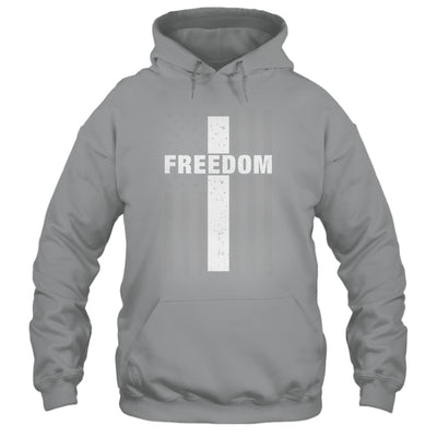 Grunge American Flag And Cross Faith Family Freedom Shirt & Hoodie | siriusteestore