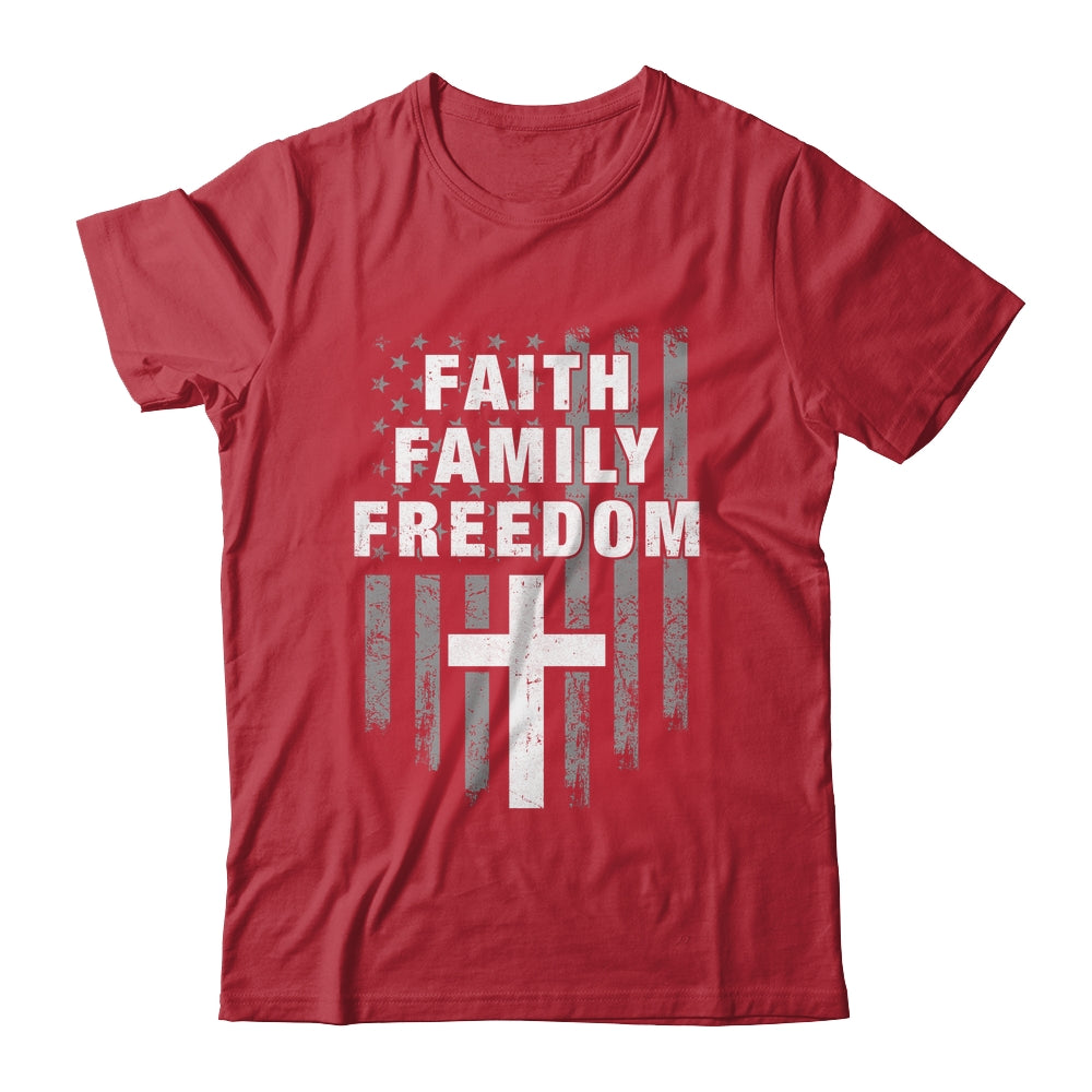 Grunge US Flag American Flag And Cross Faith Family Freedom Shirt & Hoodie | siriusteestore
