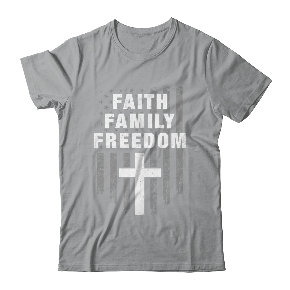 Grunge US Flag American Flag And Cross Faith Family Freedom Shirt & Hoodie | siriusteestore