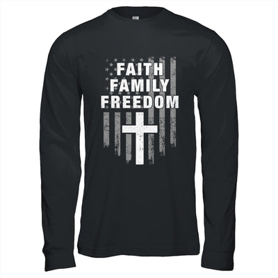 Grunge US Flag American Flag And Cross Faith Family Freedom Shirt & Hoodie | siriusteestore