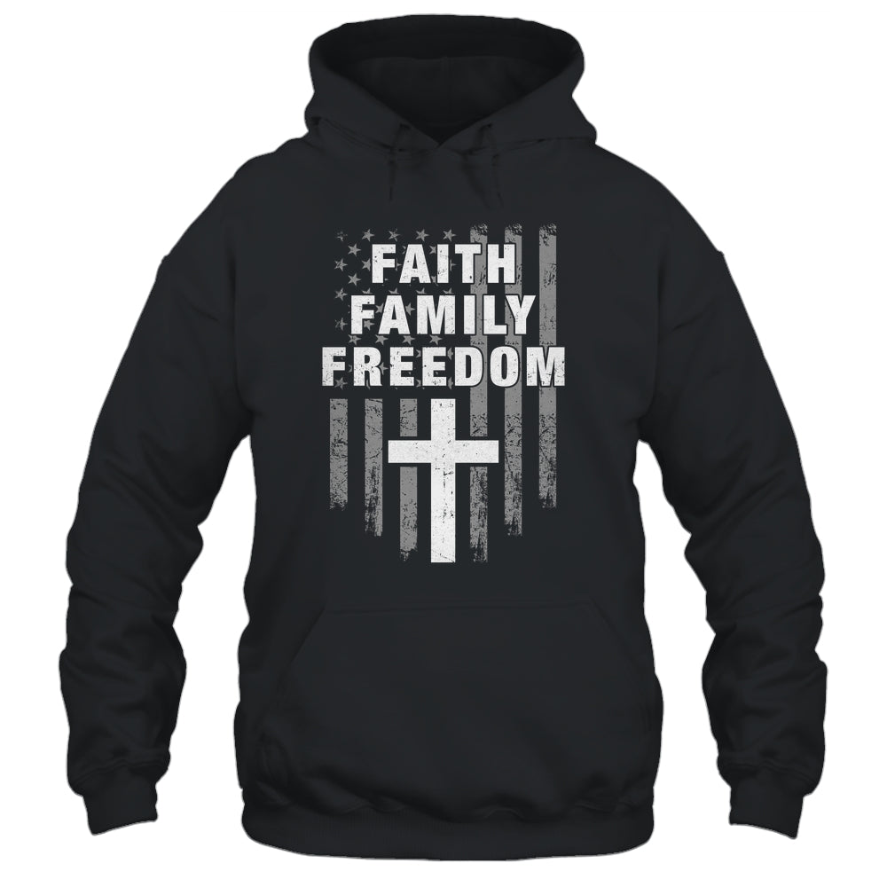 Grunge US Flag American Flag And Cross Faith Family Freedom Shirt & Hoodie | siriusteestore