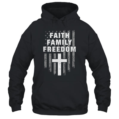 Grunge US Flag American Flag And Cross Faith Family Freedom Shirt & Hoodie | siriusteestore