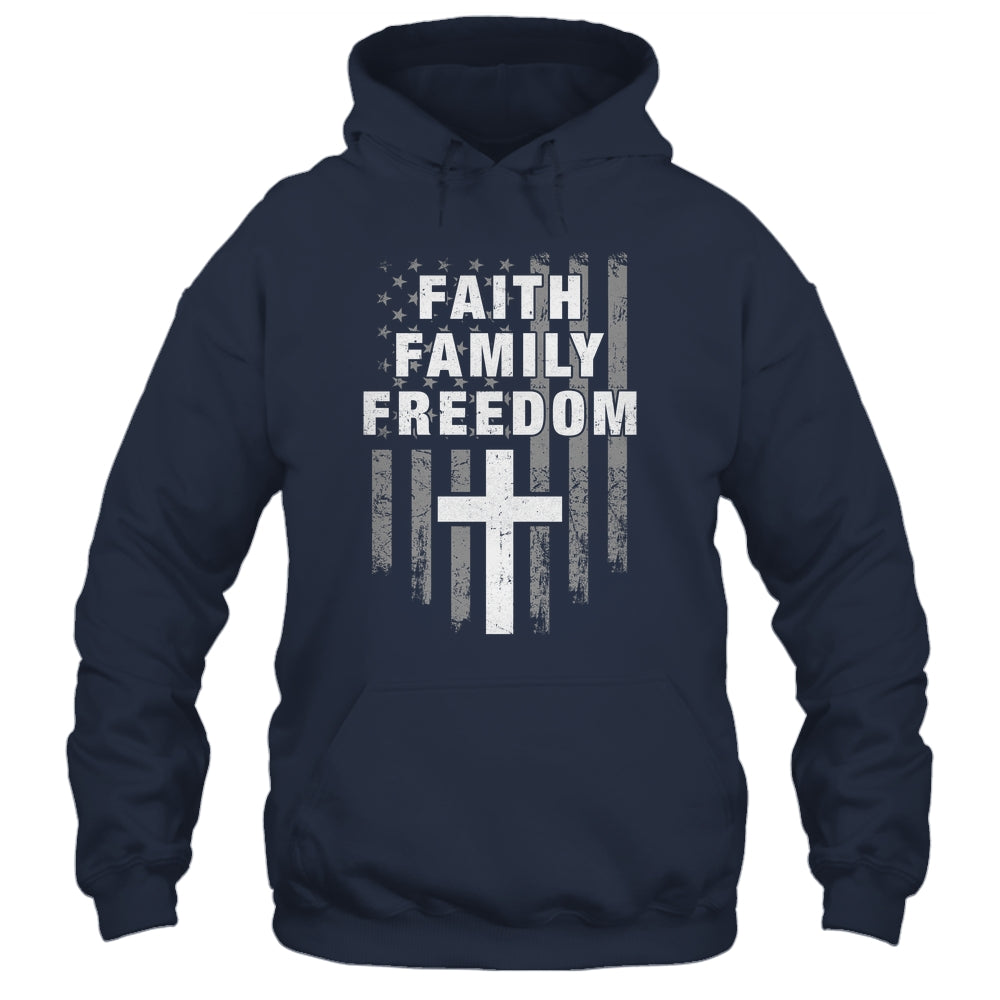 Grunge US Flag American Flag And Cross Faith Family Freedom Shirt & Hoodie | siriusteestore