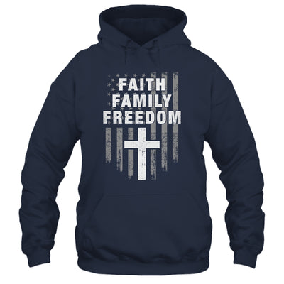 Grunge US Flag American Flag And Cross Faith Family Freedom Shirt & Hoodie | siriusteestore