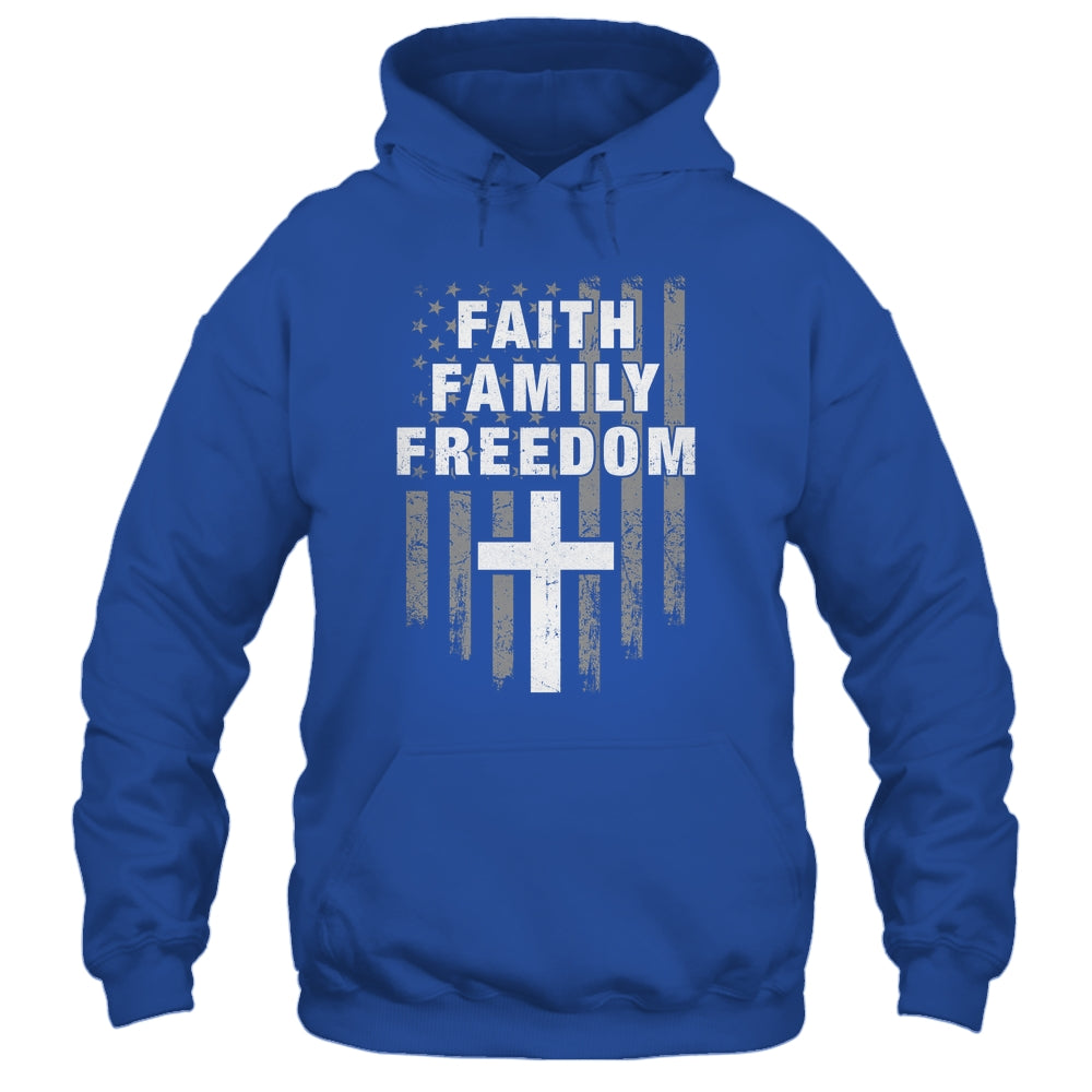 Grunge US Flag American Flag And Cross Faith Family Freedom Shirt & Hoodie | siriusteestore