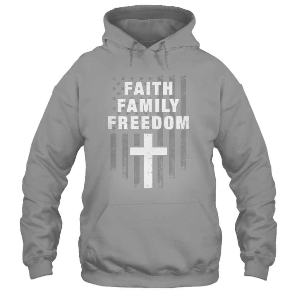 Grunge US Flag American Flag And Cross Faith Family Freedom Shirt & Hoodie | siriusteestore
