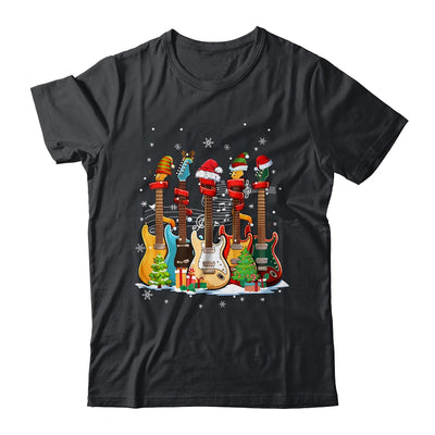 Guitar Santa Hat Elf Christmas Tree Musician Christmas Ugly Shirt & Sweatshirt | siriusteestore