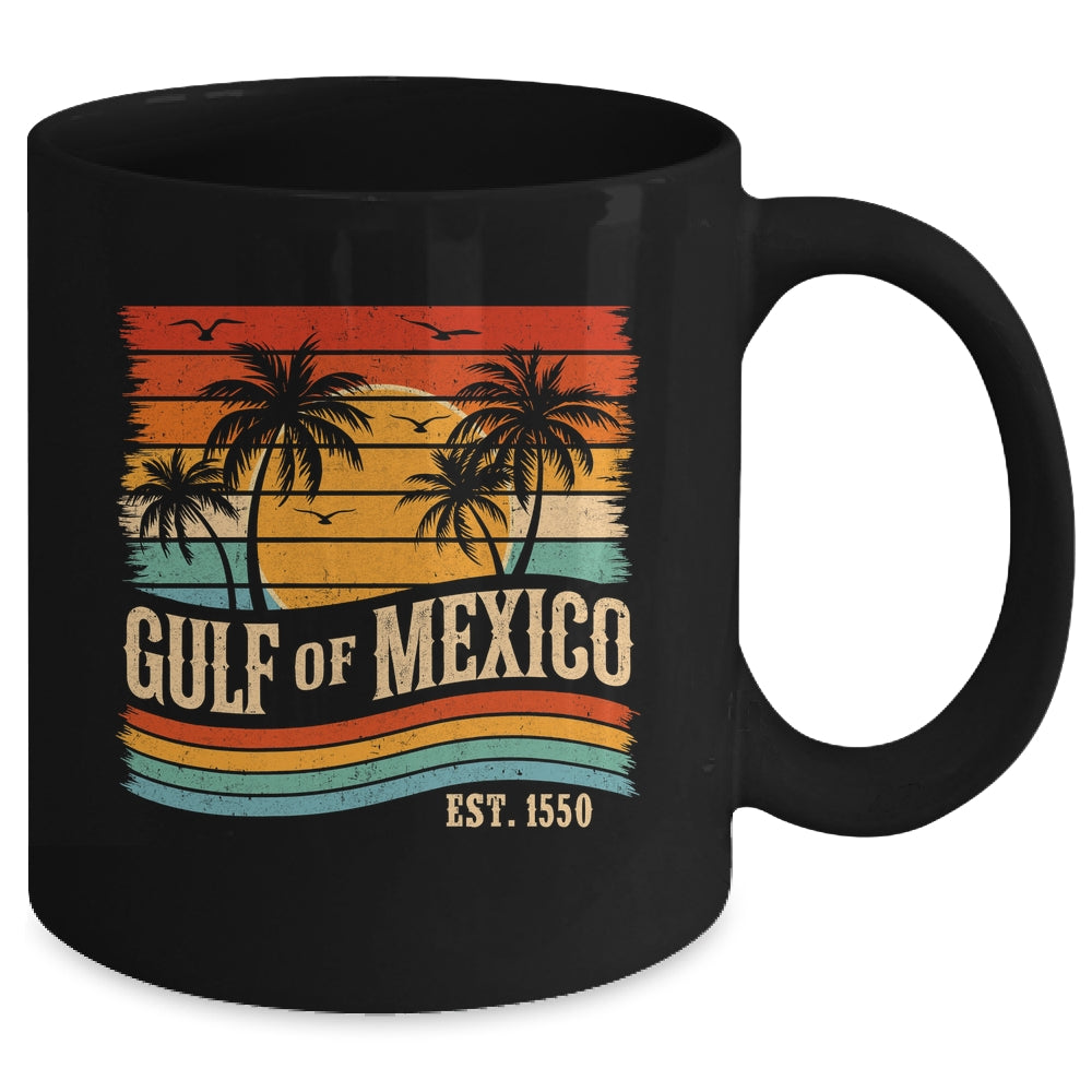 Gulf Of Mexico Est 1550 Beach Palms Vintage Women Men Mug | siriusteestore