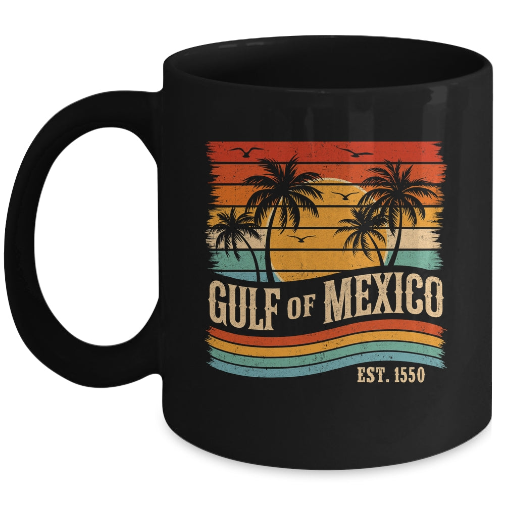 Gulf Of Mexico Est 1550 Beach Palms Vintage Women Men Mug | siriusteestore