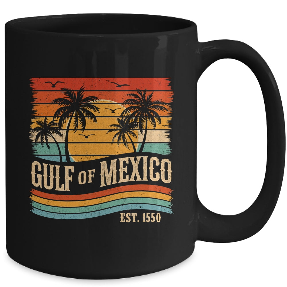Gulf Of Mexico Est 1550 Beach Palms Vintage Women Men Mug | siriusteestore