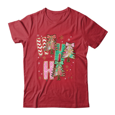 HO HO HO Merry Christmas Coquette Bow Xmas Trees Holiday Shirt & Sweatshirt | siriusteestore