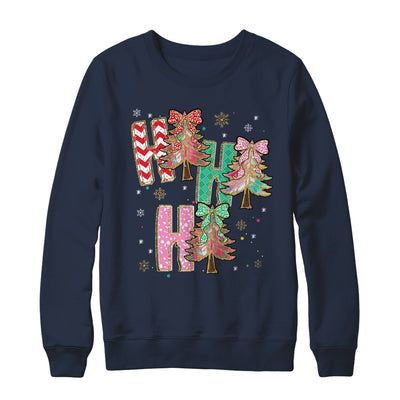 HO HO HO Merry Christmas Coquette Bow Xmas Trees Holiday Shirt & Sweatshirt | siriusteestore