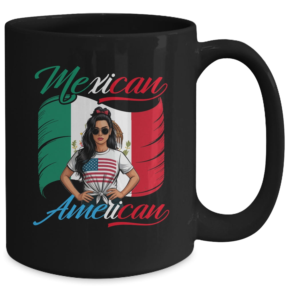 Half Mexican Half American USA Flag Mexico America Women Mug | siriusteestore