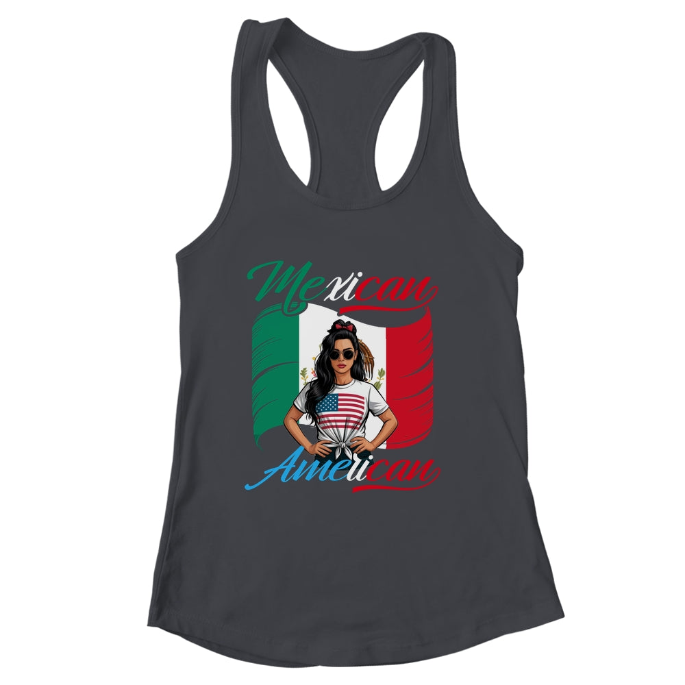 Half Mexican Half American USA Flag Mexico America Women Shirt & Tank Top | siriusteestore