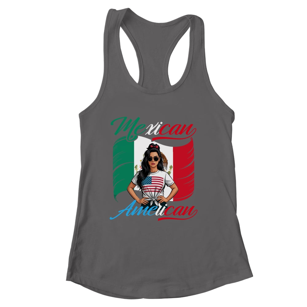 Half Mexican Half American USA Flag Mexico America Women Shirt & Tank Top | siriusteestore