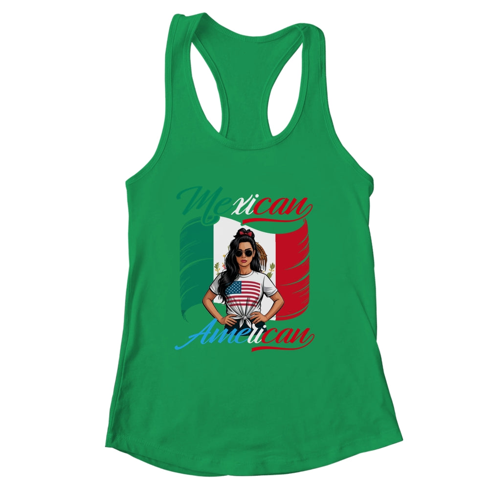 Half Mexican Half American USA Flag Mexico America Women Shirt & Tank Top | siriusteestore