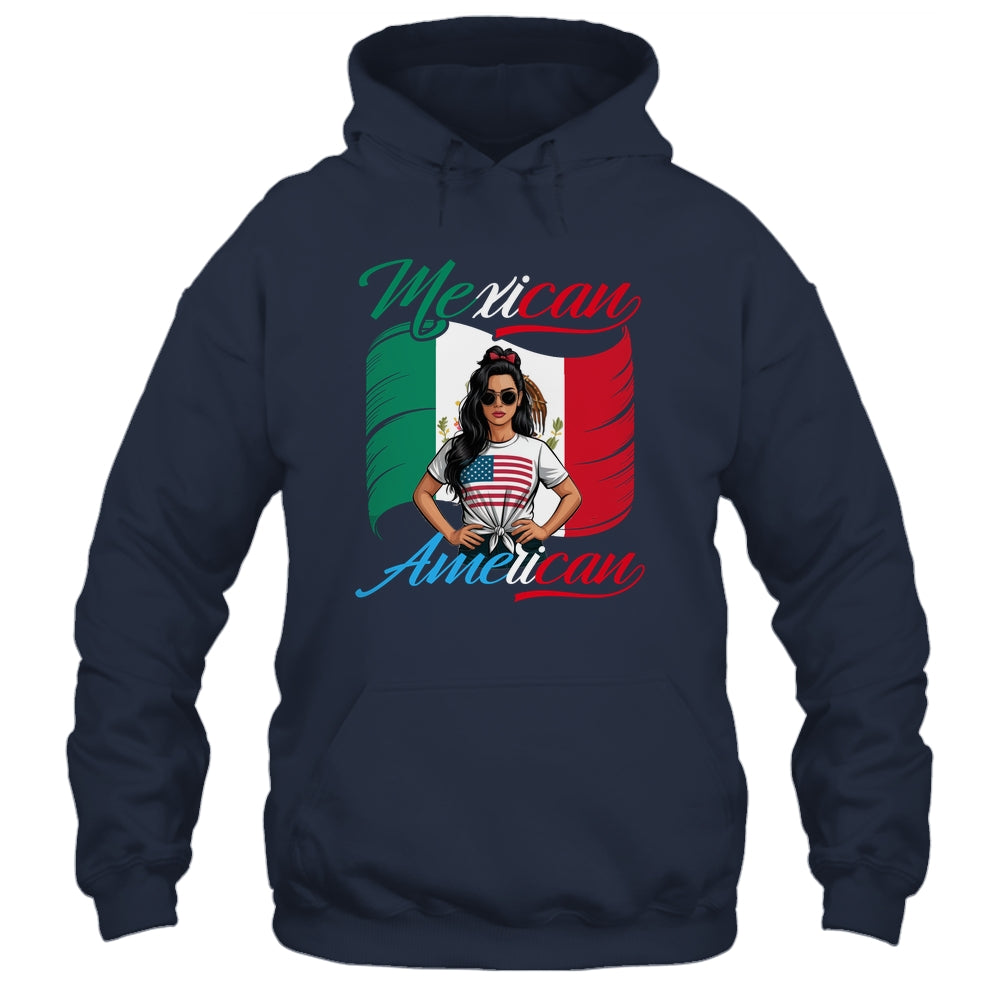 Half Mexican Half American USA Flag Mexico America Women Shirt & Tank Top | siriusteestore