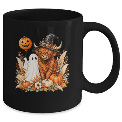 Halloween Boo Highland Cow Witch Spooky Season Fall Autumn Mug | siriusteestore