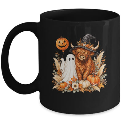 Halloween Boo Highland Cow Witch Spooky Season Fall Autumn Mug | siriusteestore