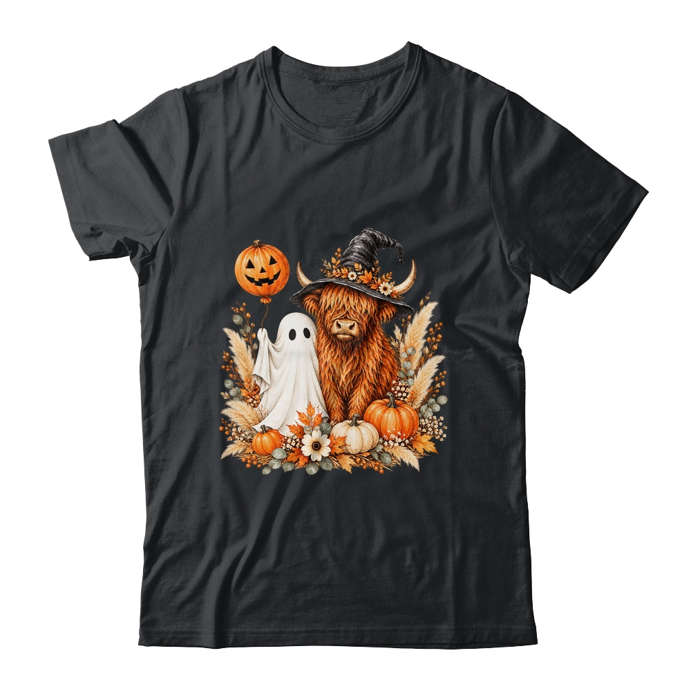 Halloween Boo Highland Cow Witch Spooky Season Fall Autumn Shirt & Sweatshirt | siriusteestore