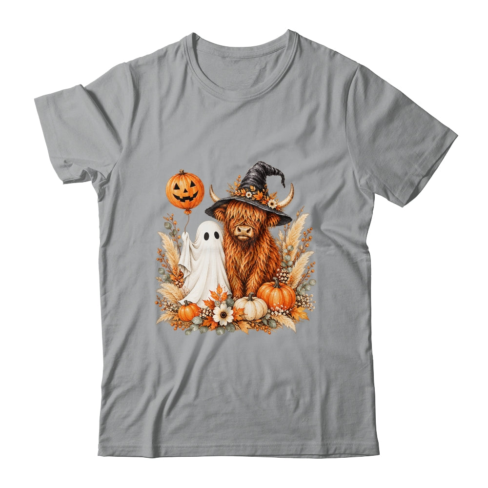 Halloween Boo Highland Cow Witch Spooky Season Fall Autumn Shirt & Sweatshirt | siriusteestore