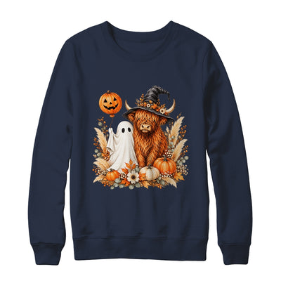 Halloween Boo Highland Cow Witch Spooky Season Fall Autumn Shirt & Sweatshirt | siriusteestore