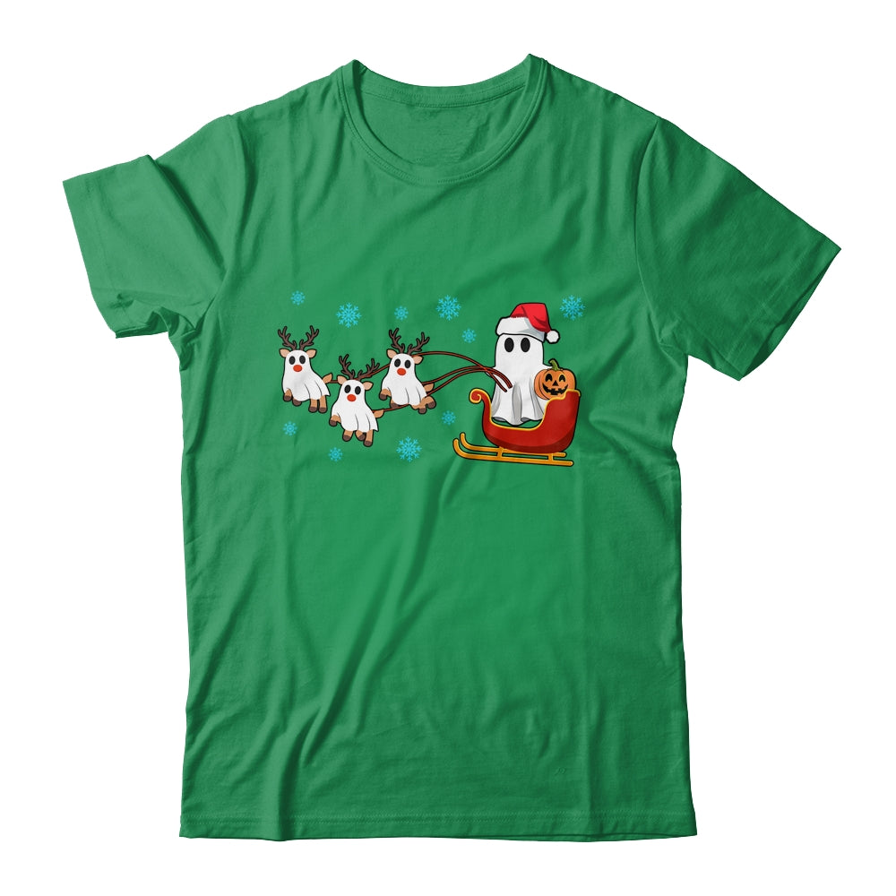 Halloween Christmas Santa's Reindeer Ghost Happy Ghost Funny Shirt & Sweatshirt | siriusteestore