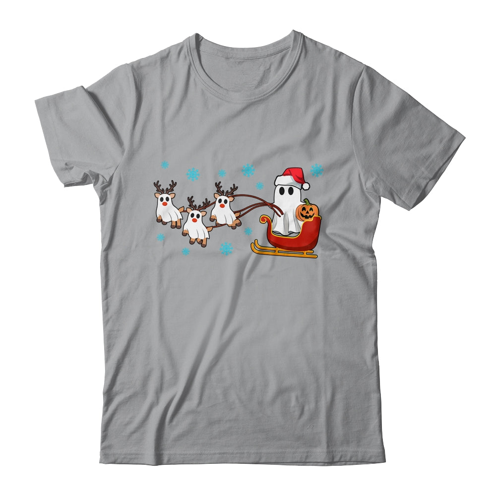 Halloween Christmas Santa's Reindeer Ghost Happy Ghost Funny Shirt & Sweatshirt | siriusteestore