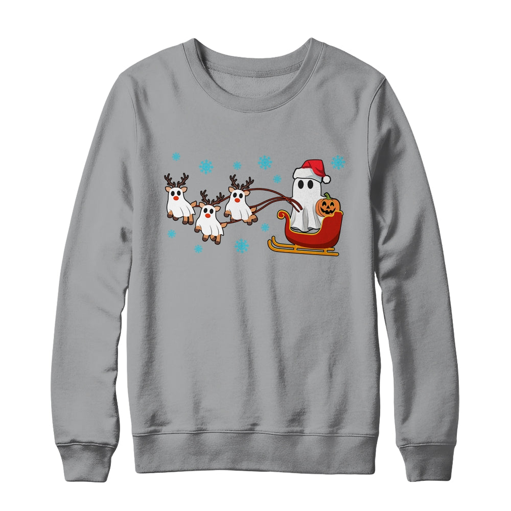 Halloween Christmas Santa's Reindeer Ghost Happy Ghost Funny Shirt & Sweatshirt | siriusteestore