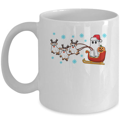 Halloween Christmas Santa's Reindeer Ghost Happy Ghost Funny Mug | siriusteestore