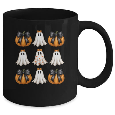 Halloween Coquette Bow Pumpkin Ghost Spooky Boo Women Girl Mug | siriusteestore