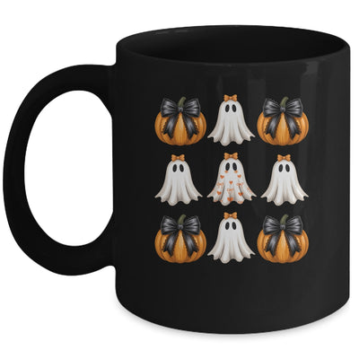 Halloween Coquette Bow Pumpkin Ghost Spooky Boo Women Girl Mug | siriusteestore