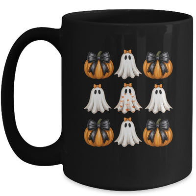 Halloween Coquette Bow Pumpkin Ghost Spooky Boo Women Girl Mug | siriusteestore