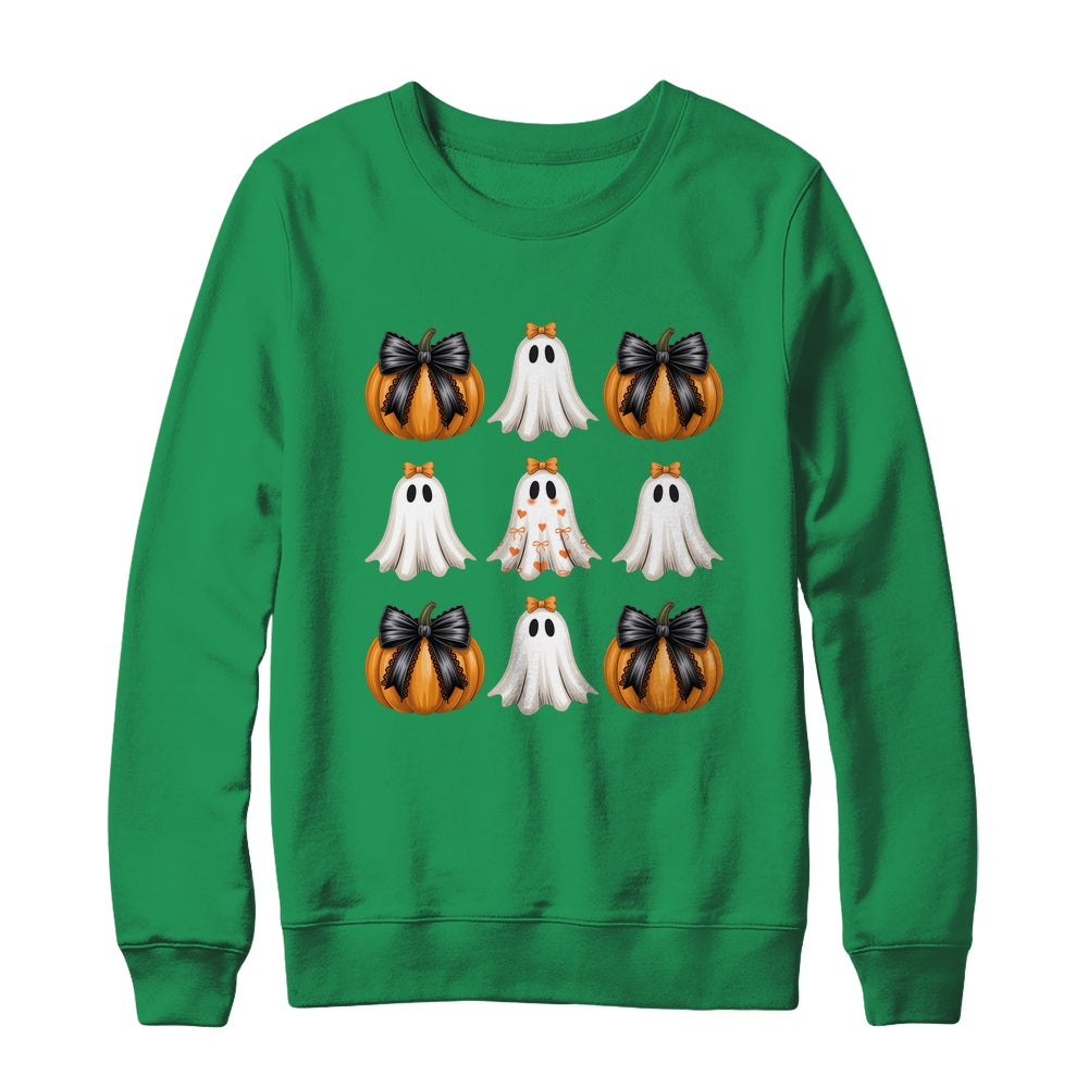 Halloween Coquette Bow Pumpkin Ghost Spooky Boo Women Girl Shirt & Sweatshirt | siriusteestore