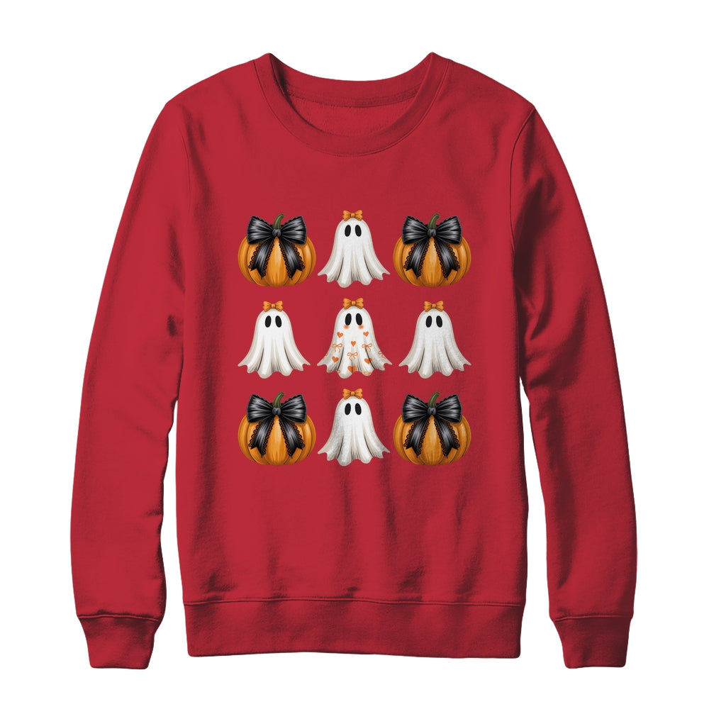 Halloween Coquette Bow Pumpkin Ghost Spooky Boo Women Girl Shirt & Sweatshirt | siriusteestore