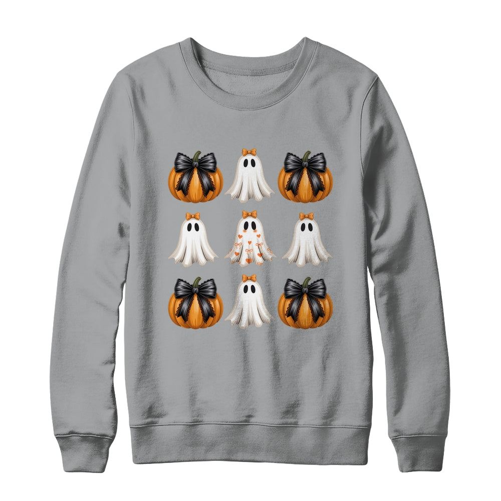 Halloween Coquette Bow Pumpkin Ghost Spooky Boo Women Girl Shirt & Sweatshirt | siriusteestore