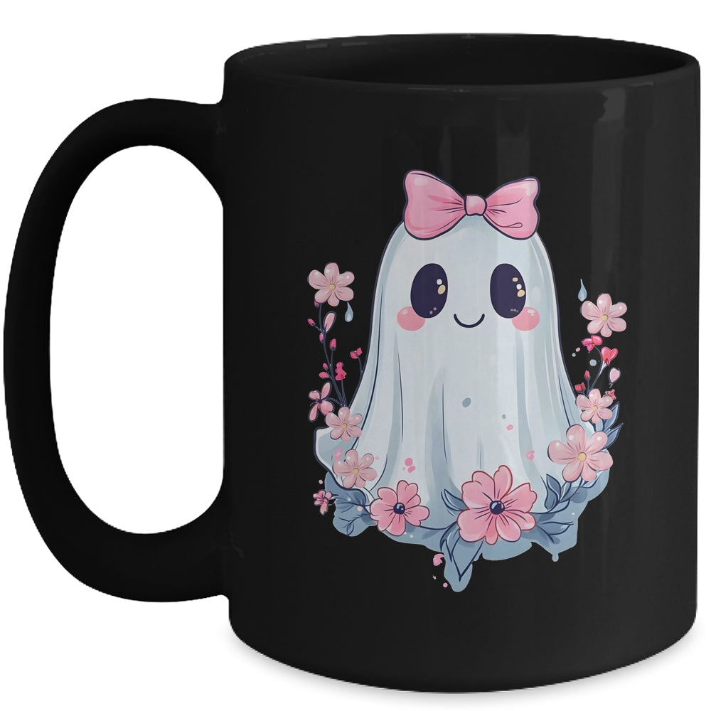 Halloween Coquette Bows Ghost Costume Floral Girls Women Mug | siriusteestore