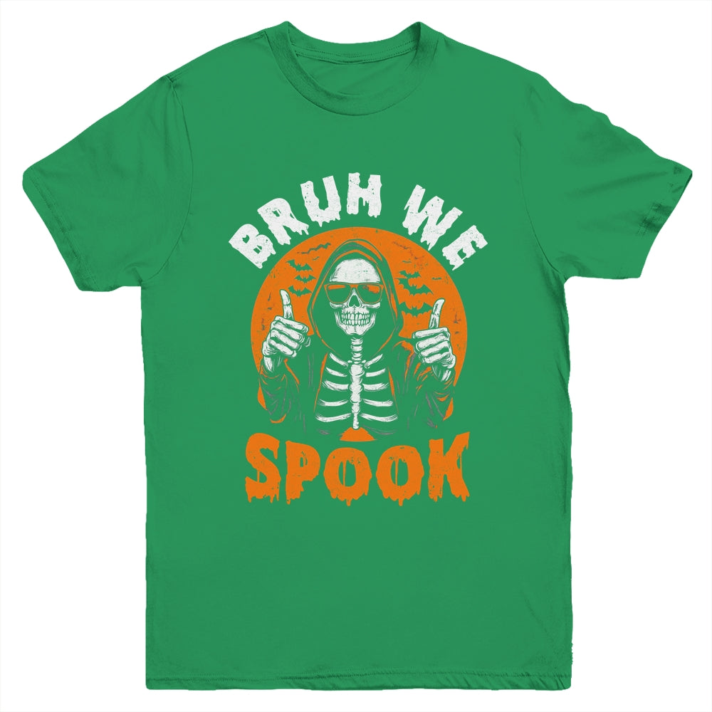 Halloween Costume Boys Girls Skeleton Bruh Halloween Funny Youth Shirt | siriusteestore
