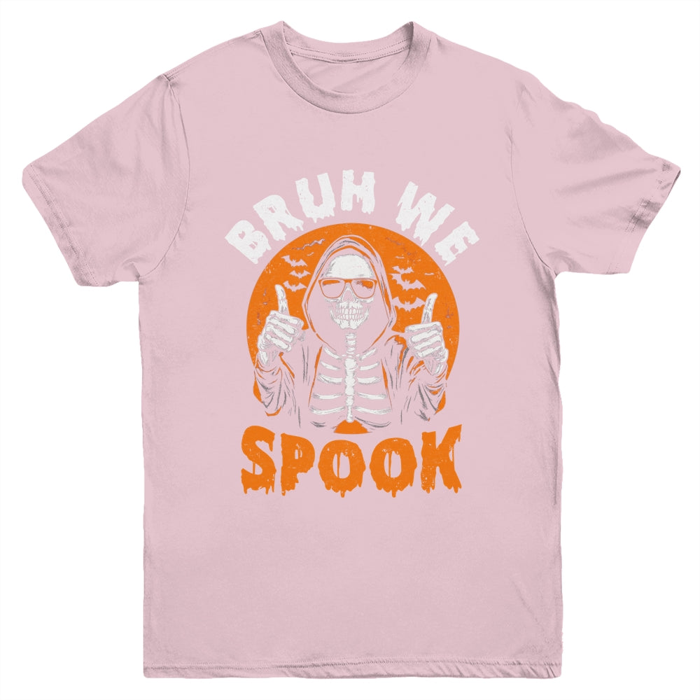Halloween Costume Boys Girls Skeleton Bruh Halloween Funny Youth Shirt | siriusteestore