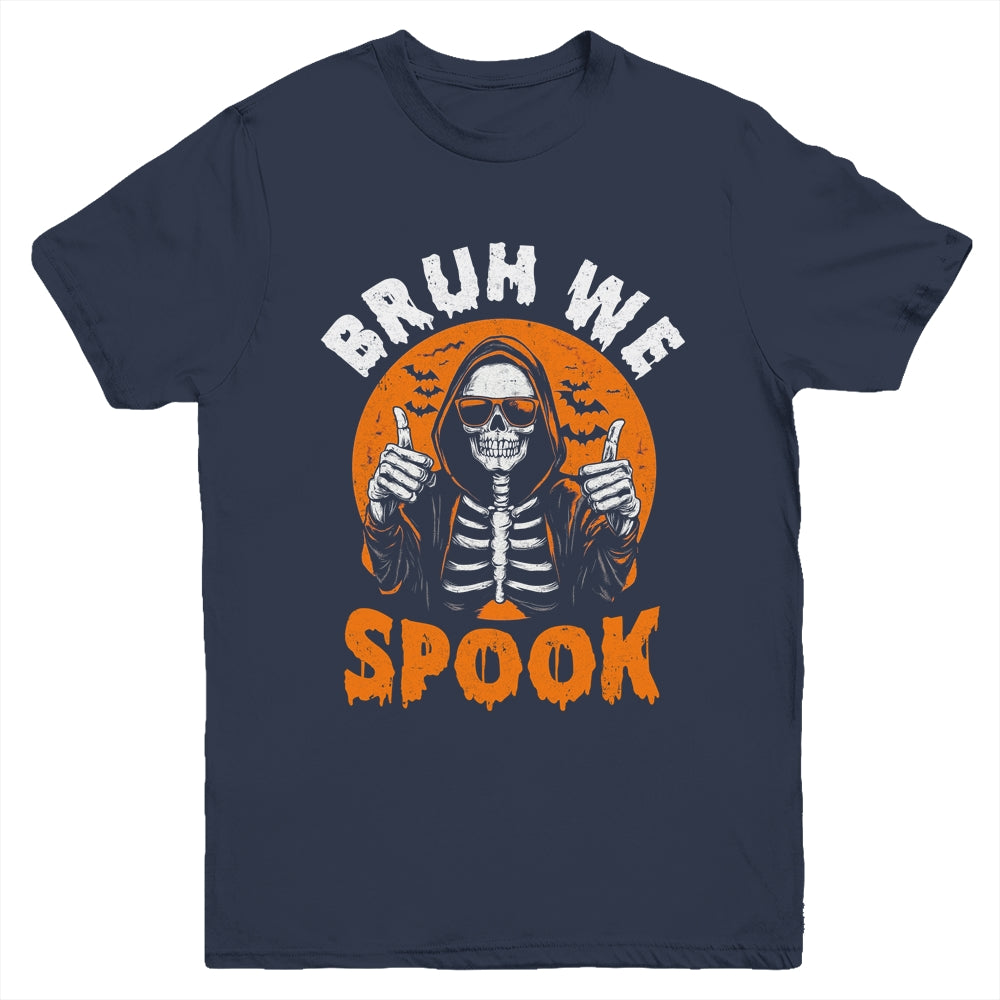 Halloween Costume Boys Girls Skeleton Bruh Halloween Funny Youth Shirt | siriusteestore