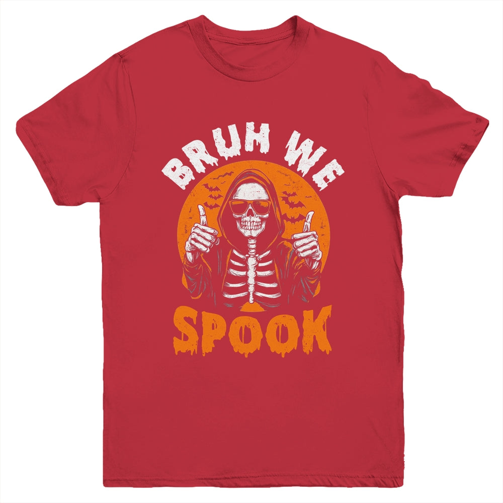 Halloween Costume Boys Girls Skeleton Bruh Halloween Funny Youth Shirt | siriusteestore