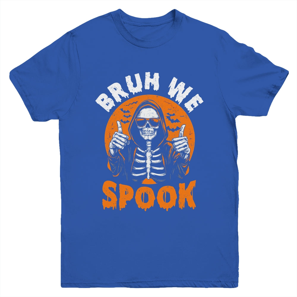 Halloween Costume Boys Girls Skeleton Bruh Halloween Funny Youth Shirt | siriusteestore