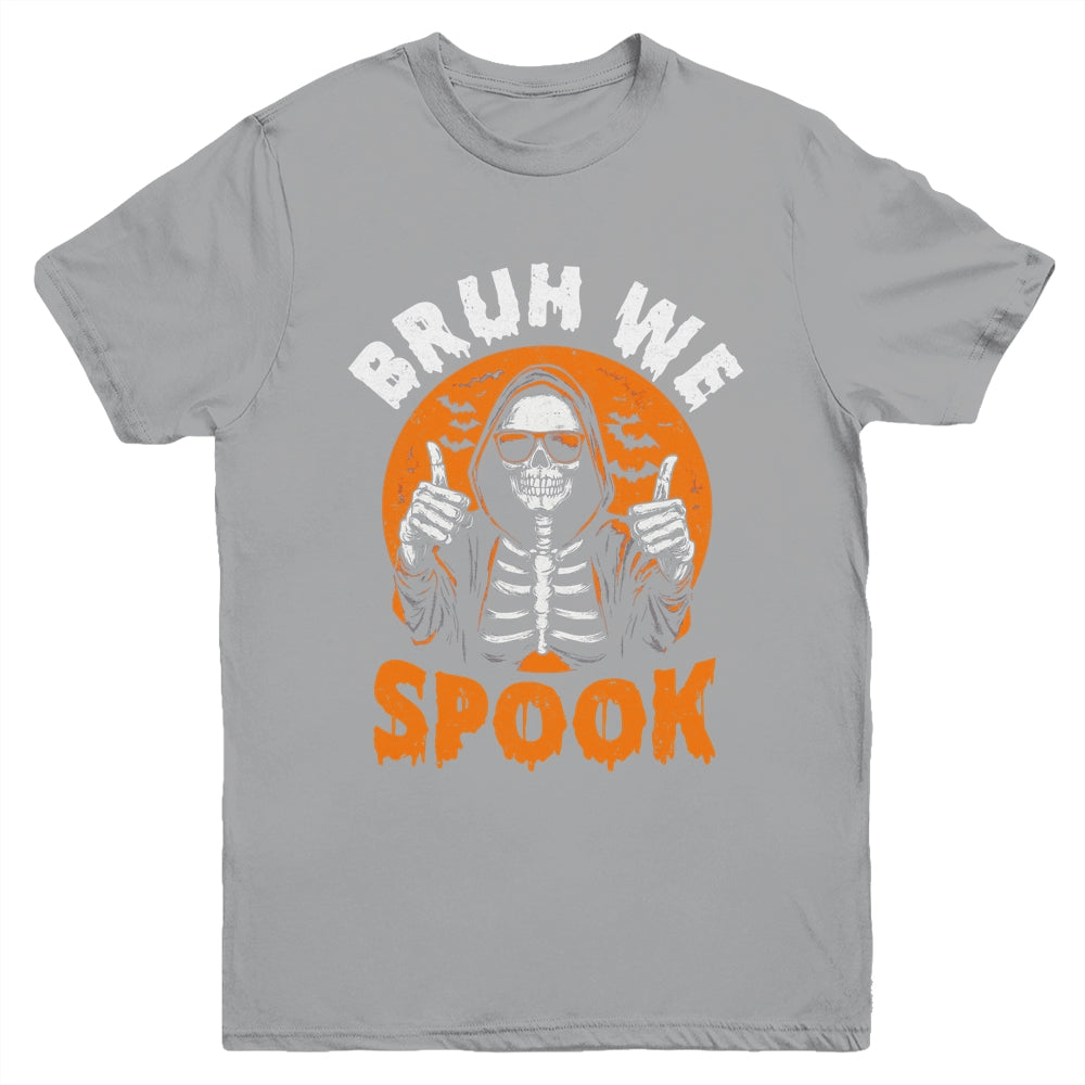 Halloween Costume Boys Girls Skeleton Bruh Halloween Funny Youth Shirt | siriusteestore