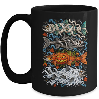 Halloween Fishing Trout Fish Ghost Pumpkin Skeleton Mummy Mug | siriusteestore