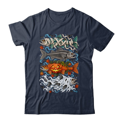 Halloween Fishing Trout Fish Ghost Pumpkin Skeleton Mummy Shirt & Hoodie | siriusteestore