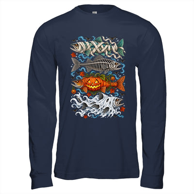 Halloween Fishing Trout Fish Ghost Pumpkin Skeleton Mummy Shirt & Hoodie | siriusteestore