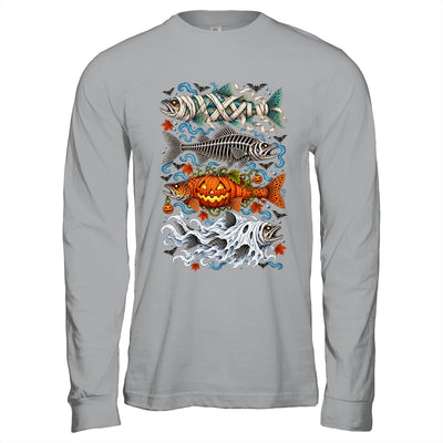 Halloween Fishing Trout Fish Ghost Pumpkin Skeleton Mummy Shirt & Hoodie | siriusteestore