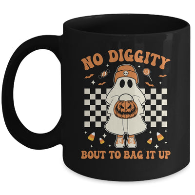 Halloween Ghost No Diggity Bout To Bag It Up Kids Mug | siriusteestore