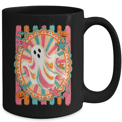 Halloween Ghost Rustic Vintage Stripes Fall Autumn Graphic Mug | siriusteestore